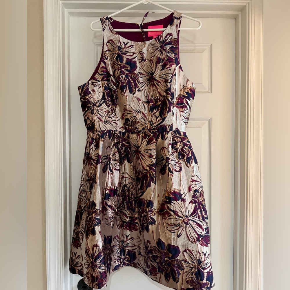 Lilly Pulitzer Burgundy and Gold Dress